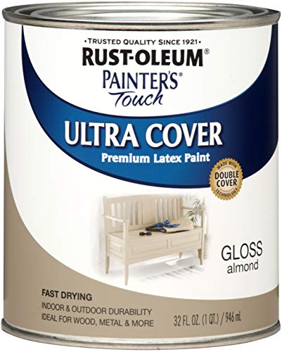 Rust-Oleum 1994502 Painter's Touch Brush Enamel Paint, 1 кварт (упаковка из 1), глянцевый миндаль, 32 жидких унции