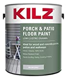 Латексная краска для пола KILZ Low-Lustre Enamel Porch & Patio, интерьер/экстерьер, серебристо-серый, 1 галлон