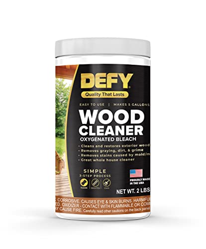 DEFY 2.25 LBs Wood Deck Cleaner - Безопасно очищает террасы, заборы, сайдинг и многое другое - Покрывает до 1000...