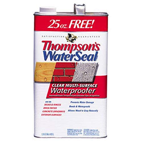 Thompsons Water Seal 24111 Прозрачный герметик с низким содержанием летучих органических соединений объемом 1,2 галлона для наружного применения