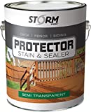 Storm Stain Protector - Cedartone, 1 галлон, защищает наружную древесину от воды и ультрафиолетовых лучей, сайдинг,...