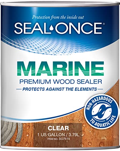 Seal-Once Marine Premium ағаш тығыздағыш - су өткізбейтін тығыздағыш - бірінде дақ пен тығыздағыш - 1 галлон...